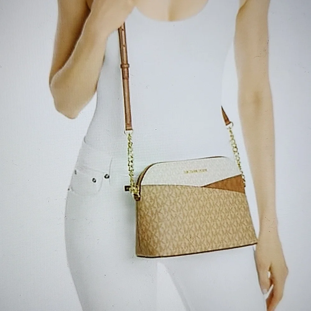 Michael Kors Camel Multi MD Dome Crossbody Bag